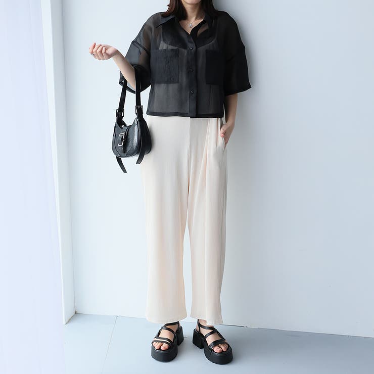 オーガンジーWポケットシャツ | Girly Doll | 詳細画像1 