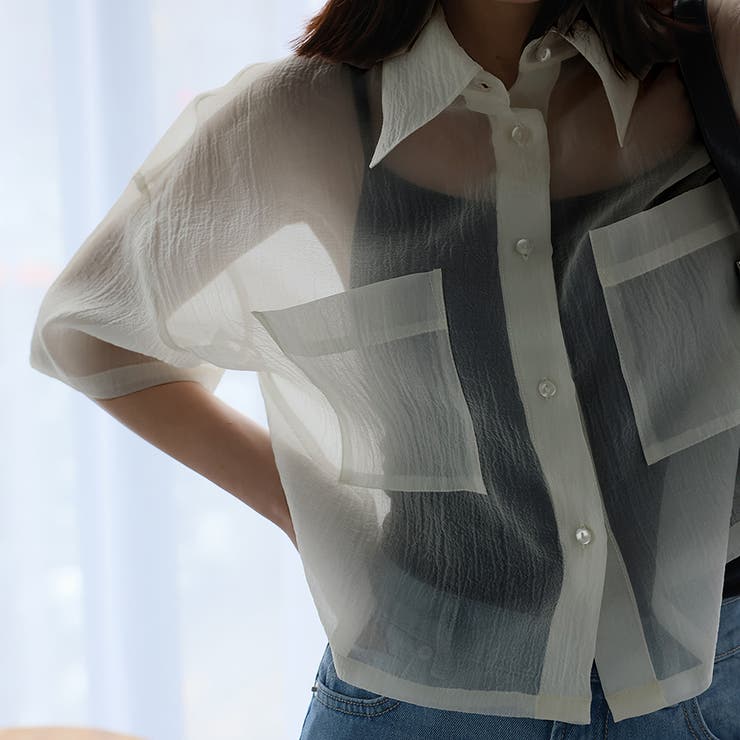 オーガンジーWポケットシャツ | Girly Doll | 詳細画像9 