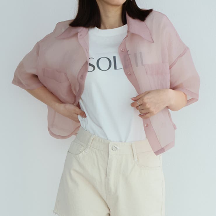 オーガンジーWポケットシャツ | Girly Doll | 詳細画像10 