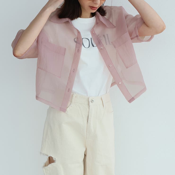 オーガンジーWポケットシャツ | Girly Doll | 詳細画像12 