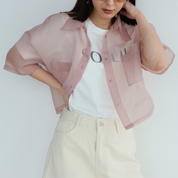 オーガンジーWポケットシャツ | Girly Doll | 詳細画像13 