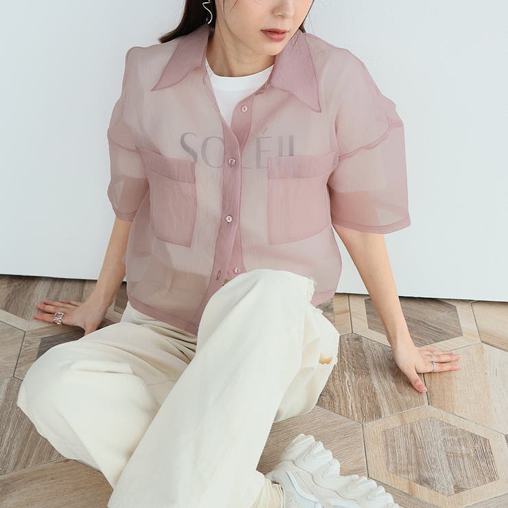 オーガンジーWポケットシャツ | Girly Doll | 詳細画像15 