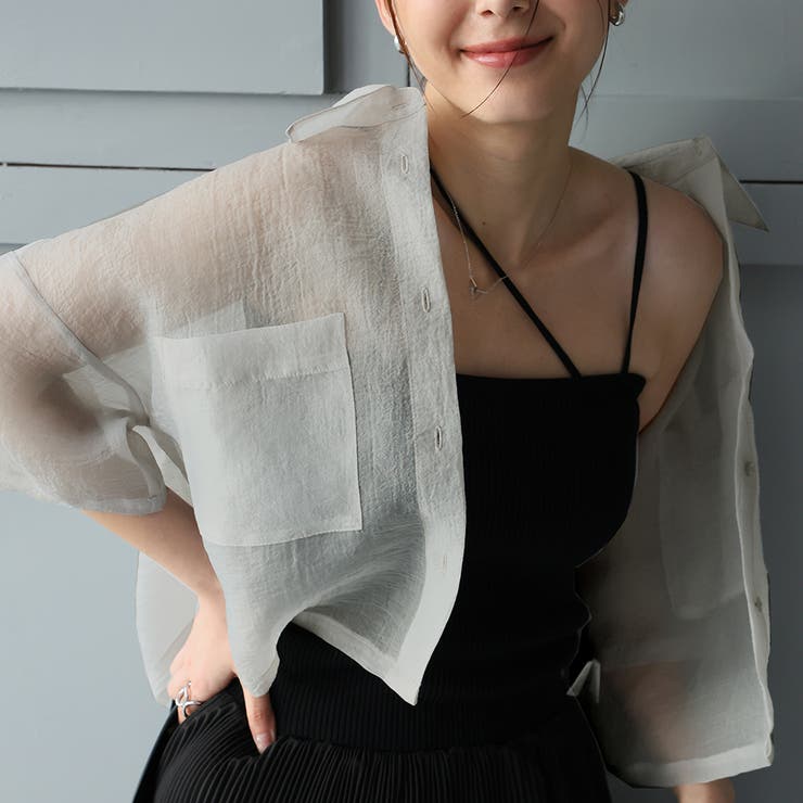 オーガンジーWポケットシャツ | Girly Doll | 詳細画像28 