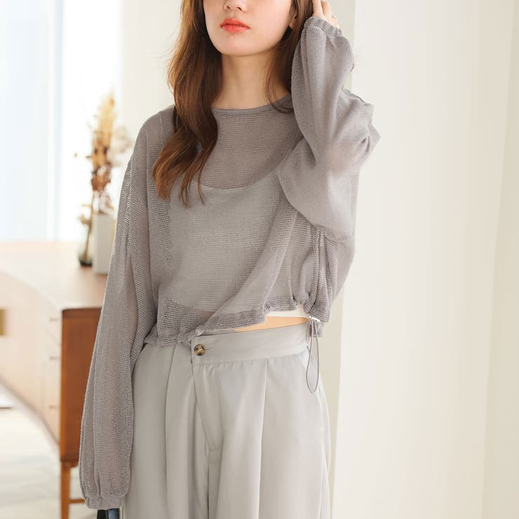 メッシュ裾ドロストプルオーバー | Doula Doula | 詳細画像1 