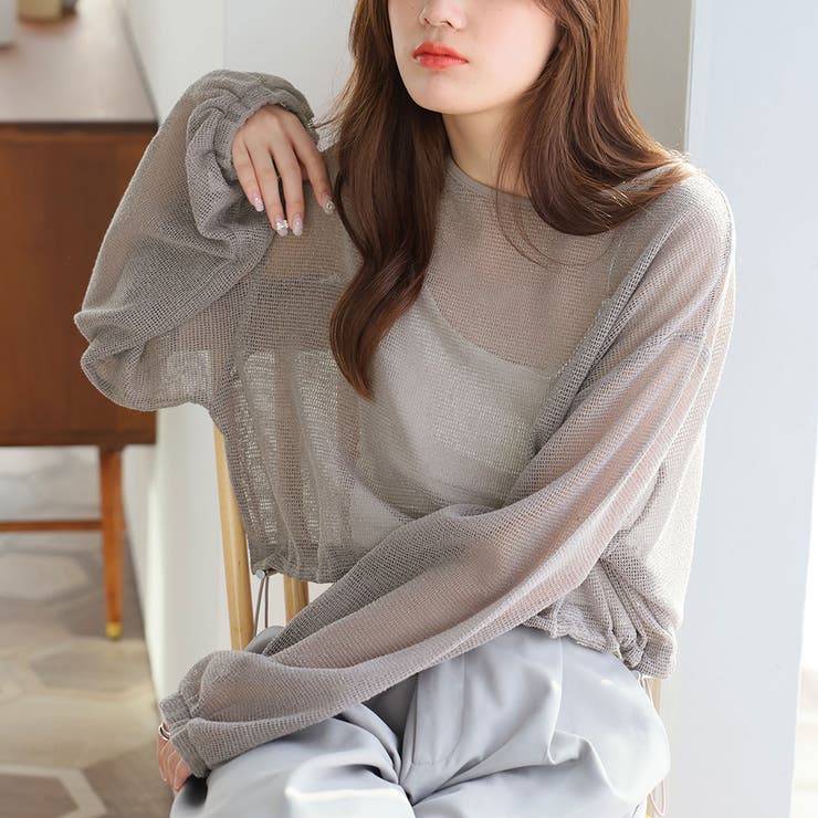 メッシュ裾ドロストプルオーバー[品番：ZJ000023961]｜Girly