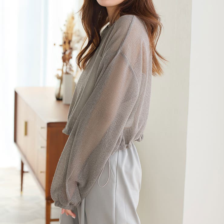 メッシュ裾ドロストプルオーバー | Doula Doula | 詳細画像9 