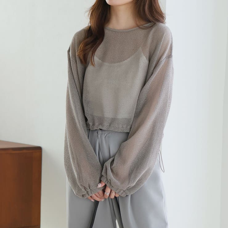 メッシュ裾ドロストプルオーバー | Doula Doula | 詳細画像13 