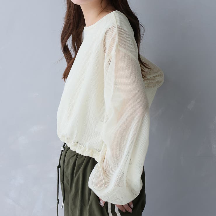 メッシュ裾ドロストプルオーバー | Doula Doula | 詳細画像16 