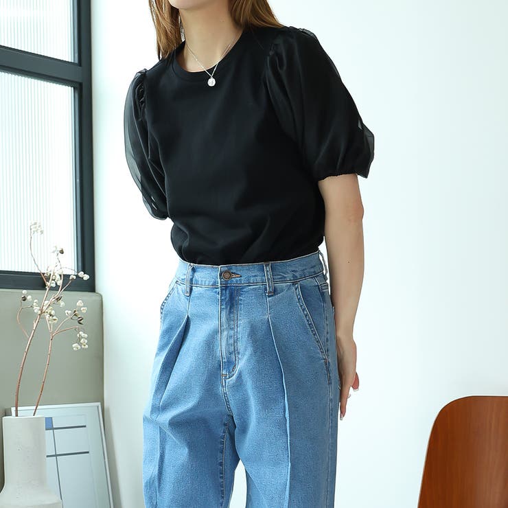 楽天市場】【50%OFF】オーガンジー カーブスリーブ シアー