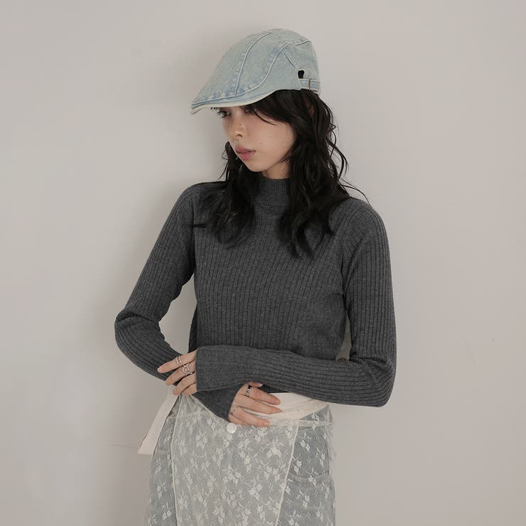 ボトルネックワイドリブニットプルオーバー | Girly Doll | 詳細画像4 