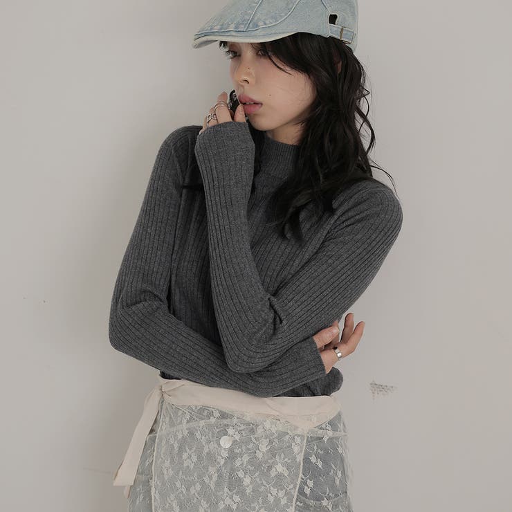 ボトルネックワイドリブニットプルオーバー | Girly Doll | 詳細画像5 