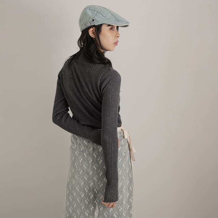 ボトルネックワイドリブニットプルオーバー | Girly Doll | 詳細画像6 