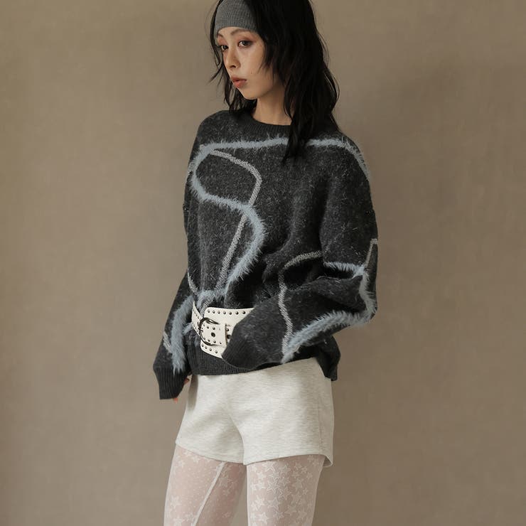 チャコール | フェザー＆ラメラインPO | Girly Doll