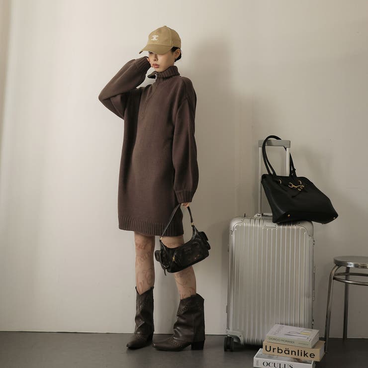 リサイクルポリ ハーフジップニット | Girly Doll | 詳細画像4 