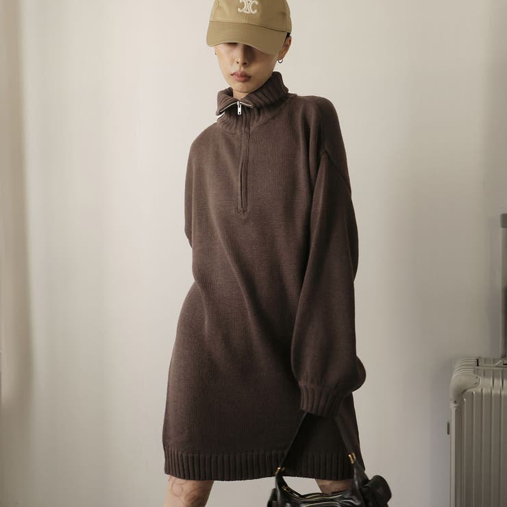 リサイクルポリ ハーフジップニット | Girly Doll | 詳細画像5 