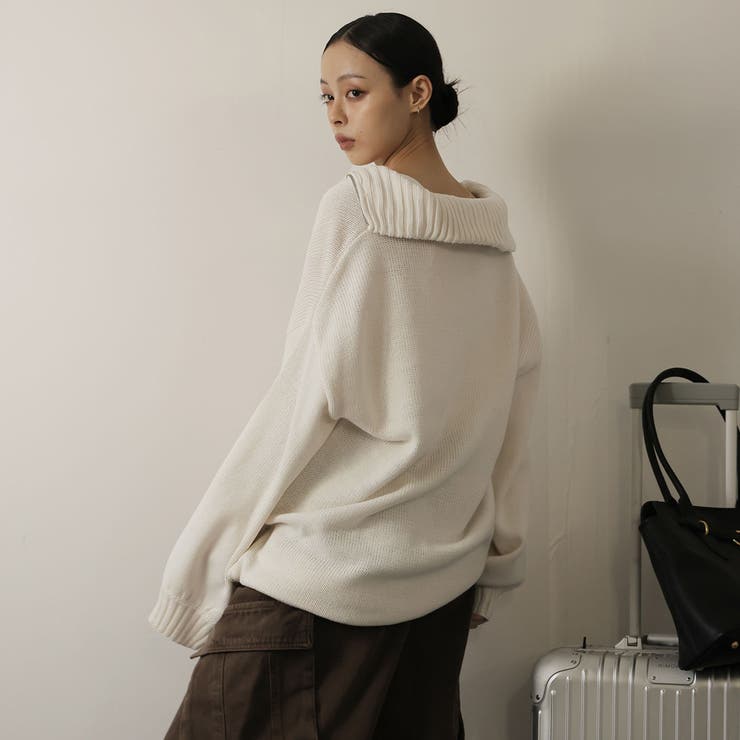 リサイクルポリ ハーフジップニット | Girly Doll | 詳細画像7 