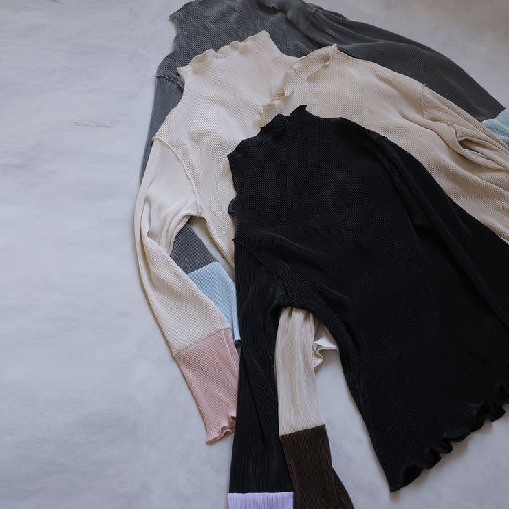 袖配色ハイネックメロープルオーバー | Girly Doll | 詳細画像1 