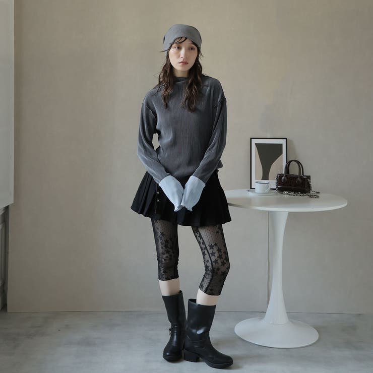 袖配色ハイネックメロープルオーバー | Girly Doll | 詳細画像2 