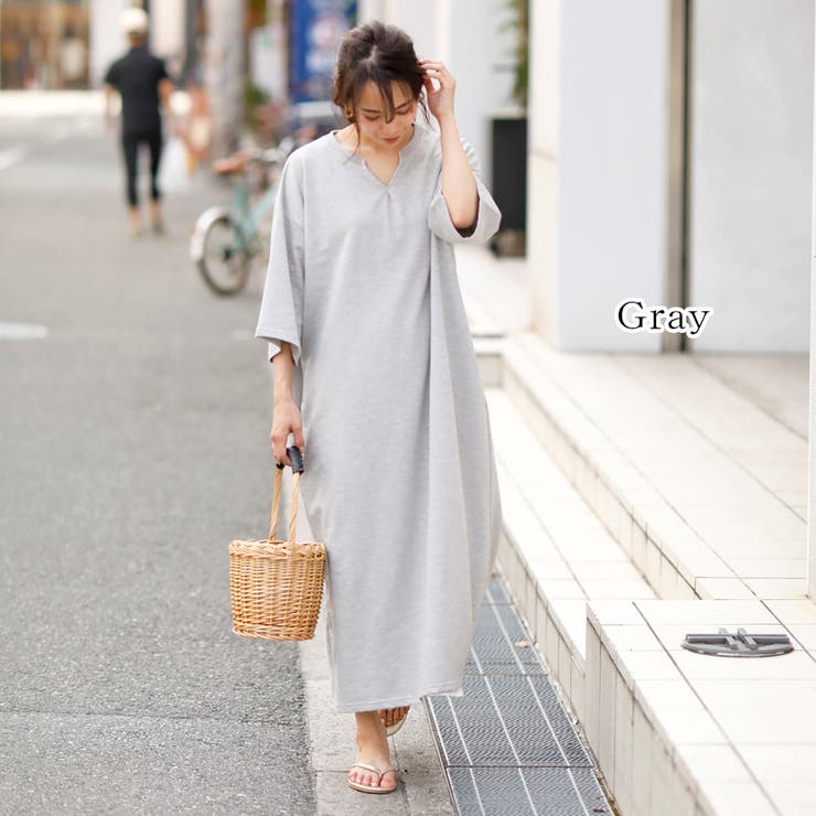 ポケット付きゆったりロングワンピース 韓国ファッション 品番 Zj Girly Doll ガーリードール のレディースファッション通販 Shoplist ショップリスト