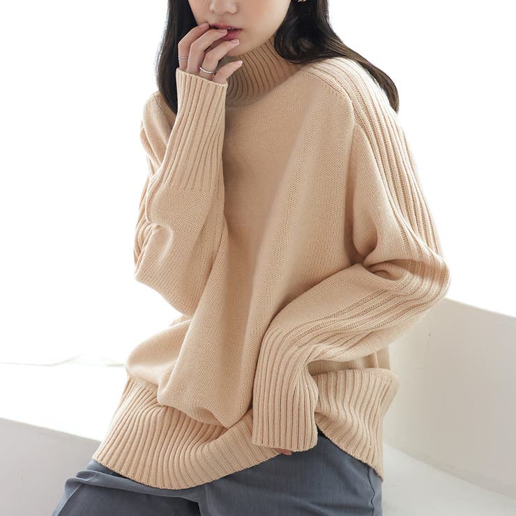 Deuku デューク　タートルネックニット　韓国ファション ルーズタートルネックニット【韓国ファッション】[品番