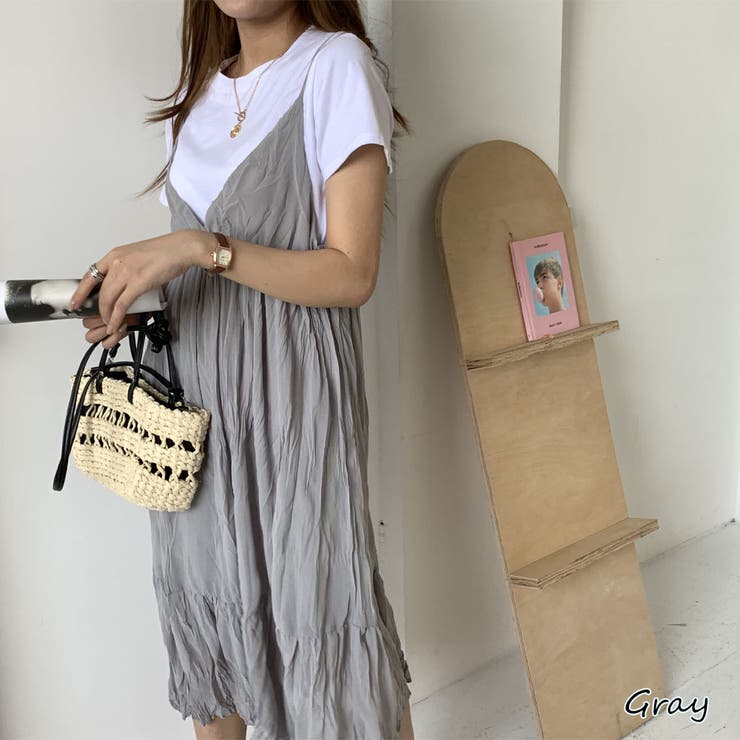 クリンクルキャミワンピース 韓国fashion 品番 Zj Girly Doll ガーリードール のレディースファッション通販 Shoplist ショップリスト