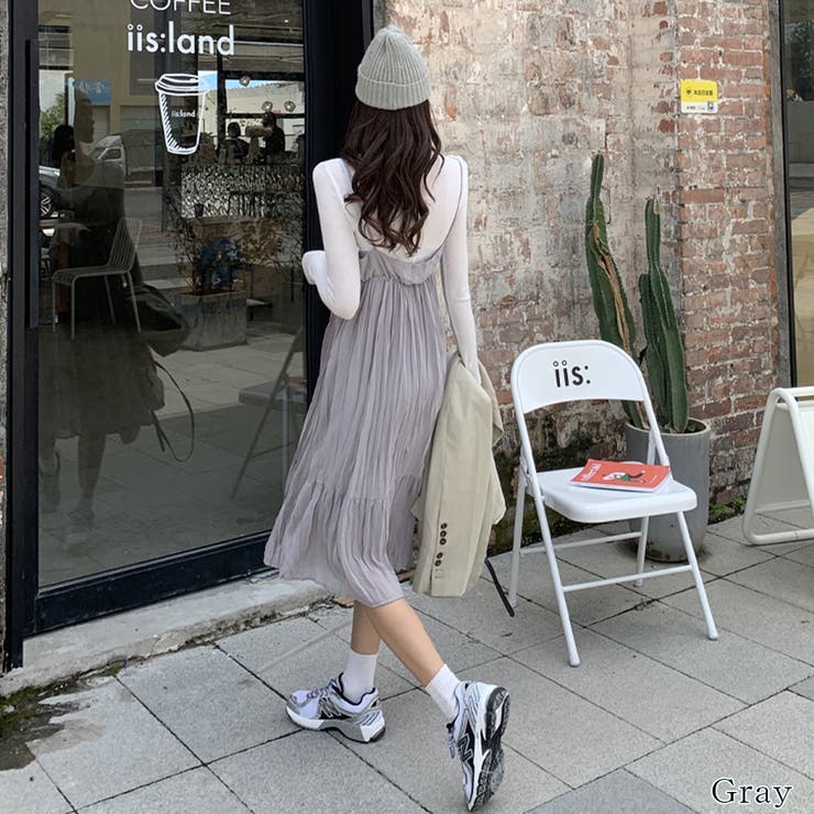 クリンクルキャミワンピース【韓国ファッション】 | Girly Doll | 詳細画像13 