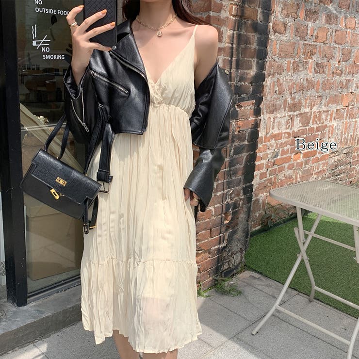 クリンクルキャミワンピース【韓国ファッション】 | Girly Doll | 詳細画像16 