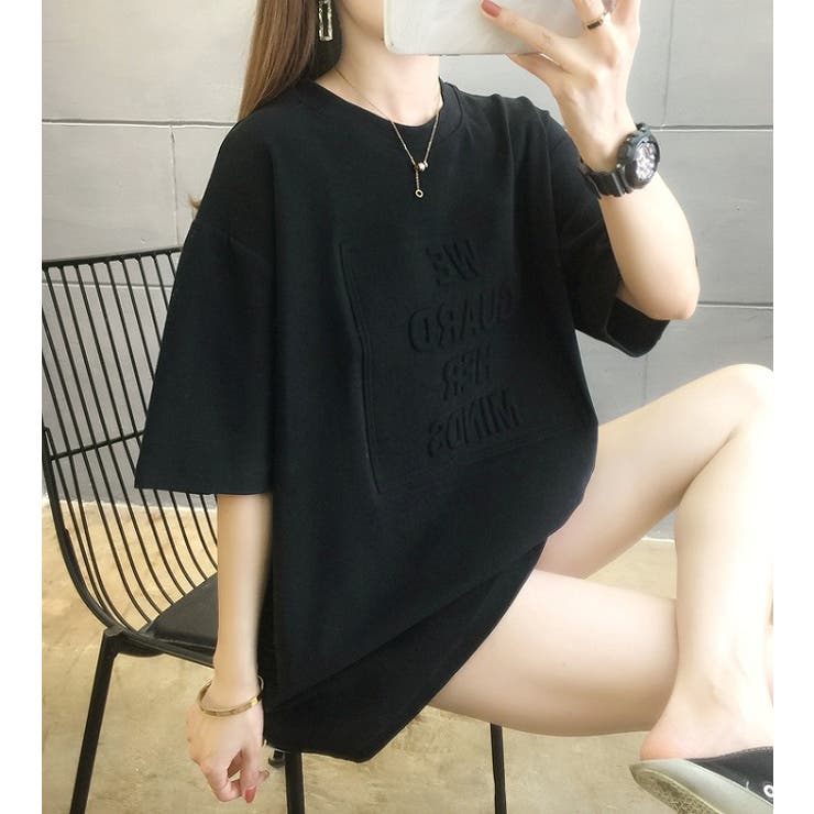 立体ロゴTシャツ【韓国ファッション】[品番：ZJ000012225