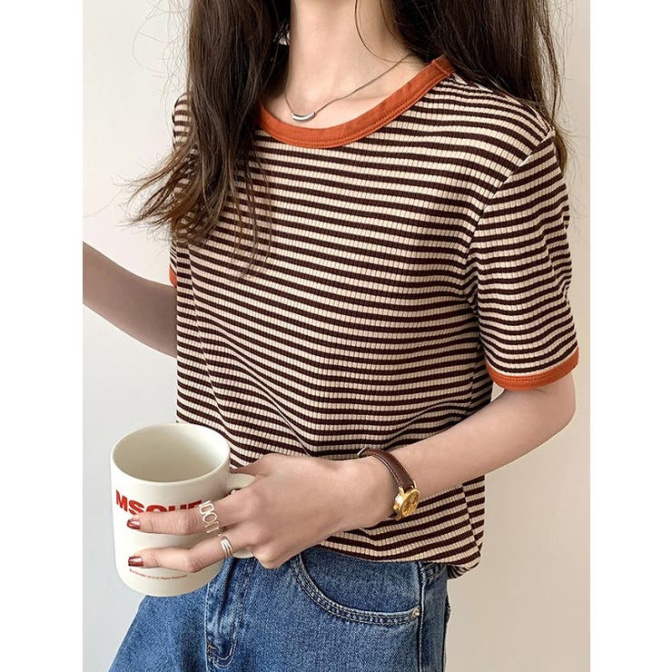 ボーダー半袖Ｔシャツ【韓国ファッション】 | Girly Doll | 詳細画像2 
