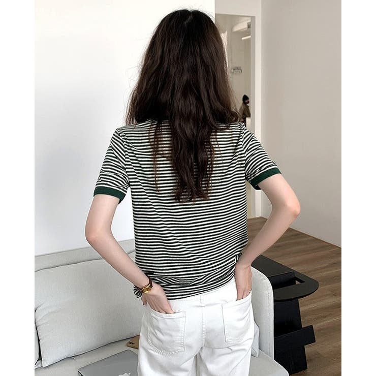 ボーダー半袖Ｔシャツ【韓国ファッション】 | Girly Doll | 詳細画像5 