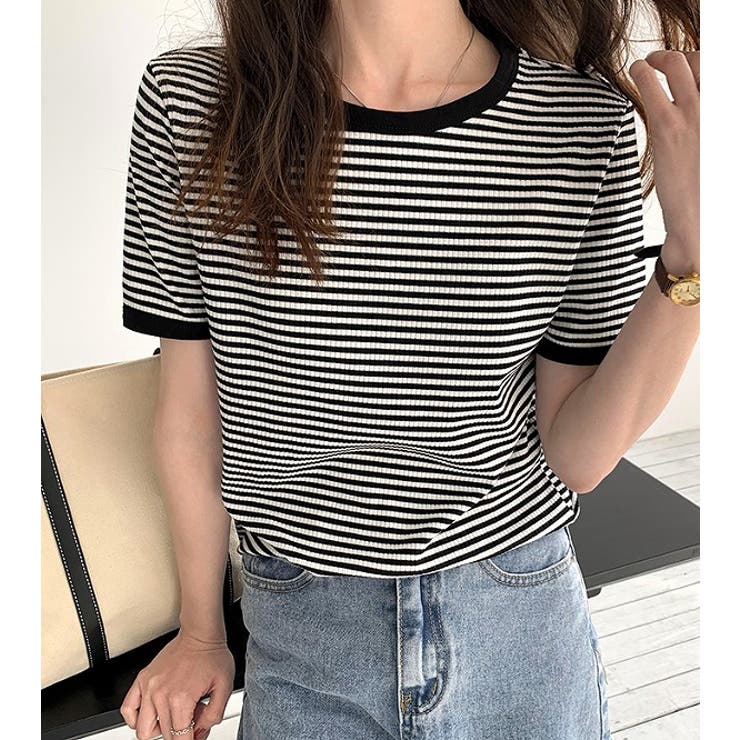 ボーダー半袖Ｔシャツ【韓国ファッション】 | Girly Doll | 詳細画像8 