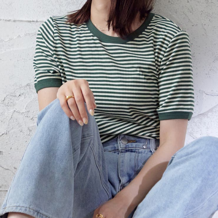 ボーダー半袖Ｔシャツ【韓国ファッション】 | Girly Doll | 詳細画像12 