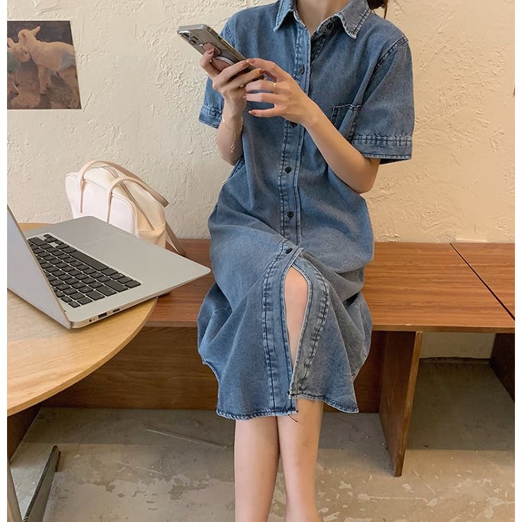 高知インター店 グッチ Gucci レディース ワンピース デニム シャツワンピース ワンピース ドレス Denim Shirt Dress Dark Blue Mix 高速配送 Nuclineers Com