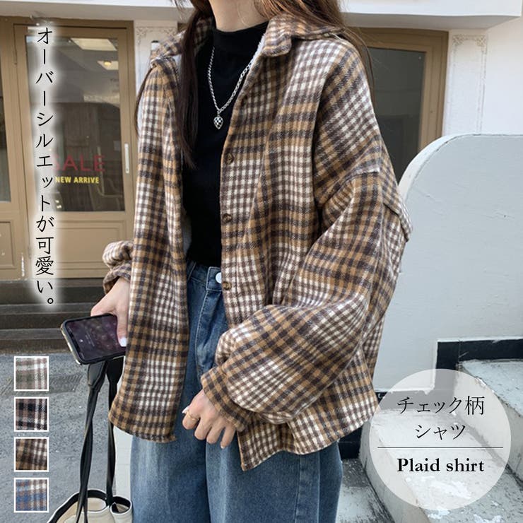 チェックシャツオーバージャケット【韓国ファッション】[品番
