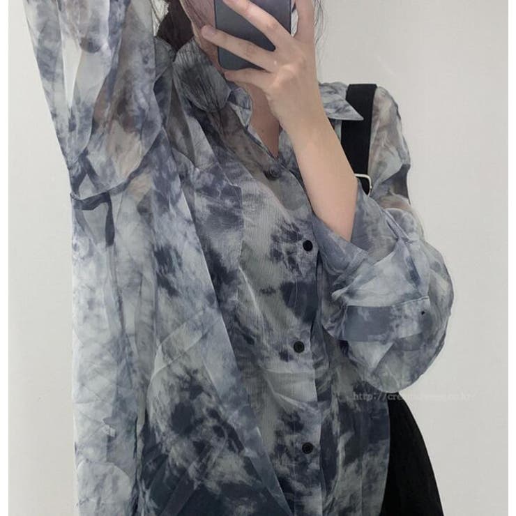タイダイ柄シアーシャツ【韓国ファッション】【春夏新商品