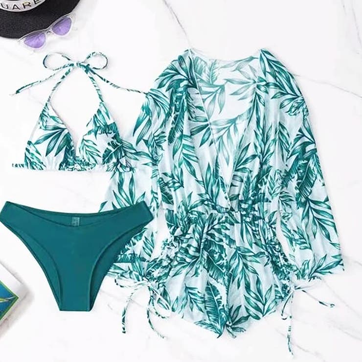 水着3点セット シアーサロペット＆ビキニ【韓国ファッション】 | Girly Doll | 詳細画像5 