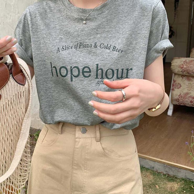 ダークグレー | Ｔシャツ【韓国ファッション】 | Girly Doll