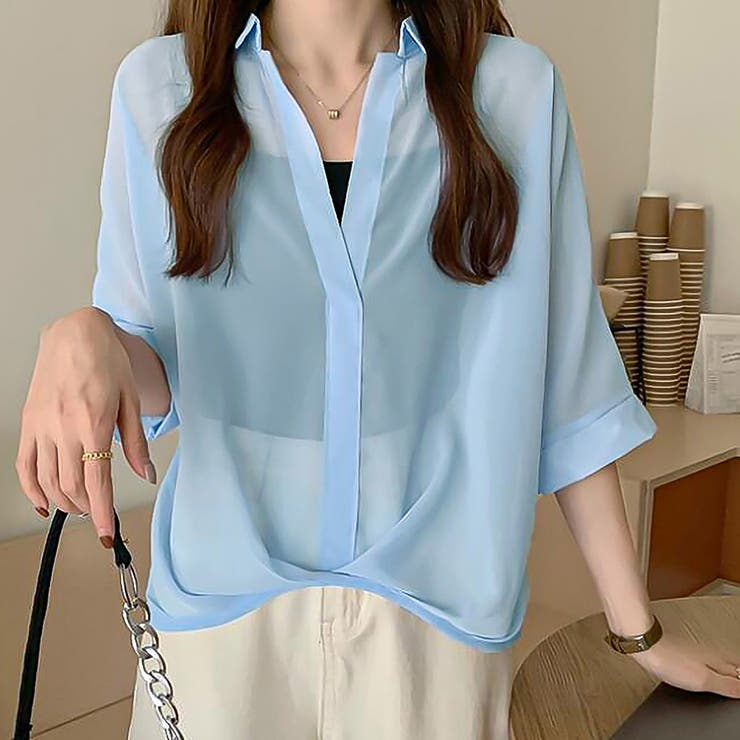 ブルー | シャツ【韓国ファッション】 | Girly Doll