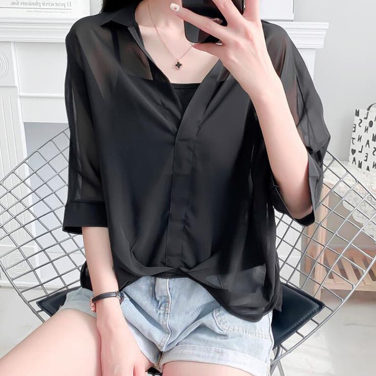ブラック | シャツ【韓国ファッション】 | Girly Doll