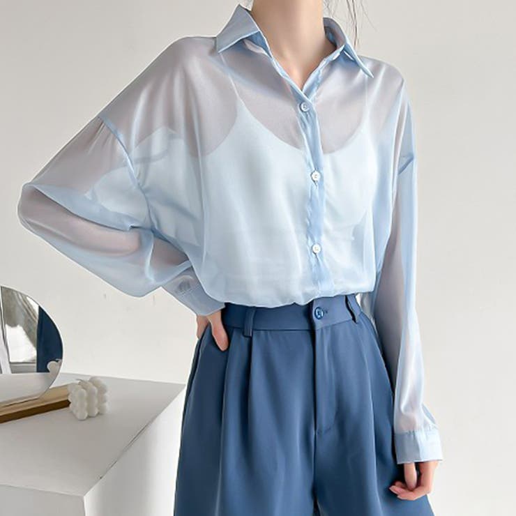 ブルー | シャツ【韓国ファッション】 | Girly Doll