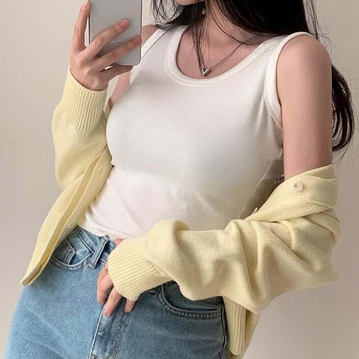 ホワイト | タンクトップ【韓国ファッション】 | Girly Doll