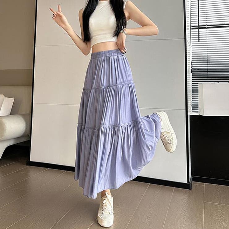 ティアードフレアスカート【韓国ファッション】 | Girly Doll | 詳細画像8 