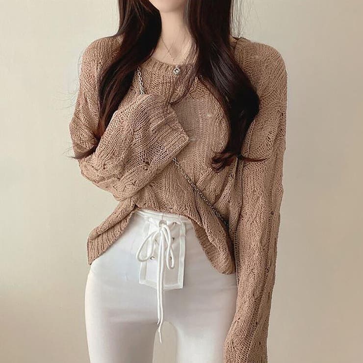ブラウン | ニット・セーター【韓国ファッション】 | Girly Doll