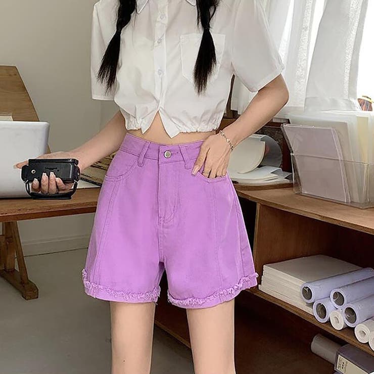 デニムショートパンツ【韓国ファッション】[品番：ZJ000022391]｜Girly