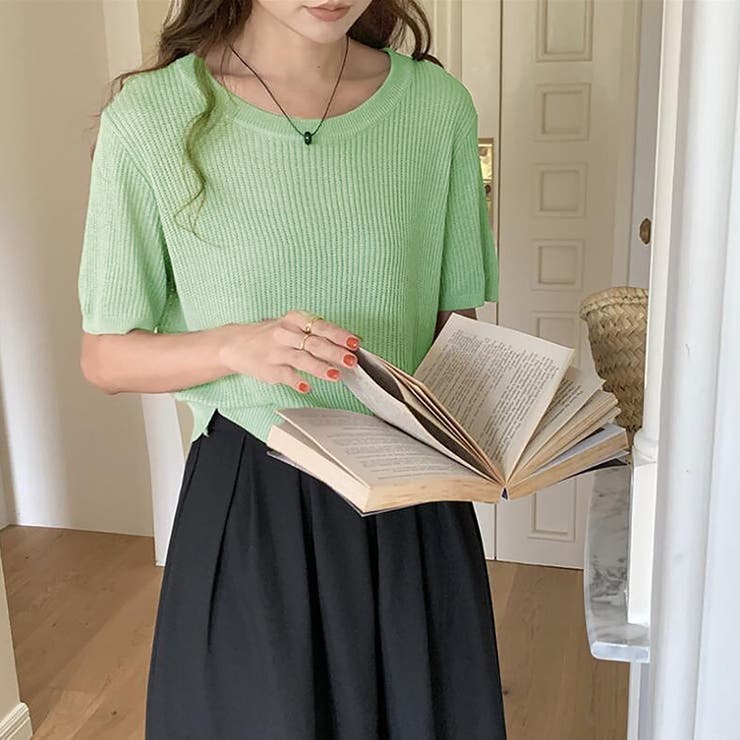 グリーン | ニット・セーター【韓国ファッション】 | Girly Doll