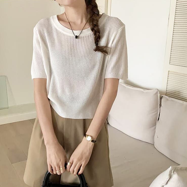 ホワイト | ニット・セーター【韓国ファッション】 | Girly Doll