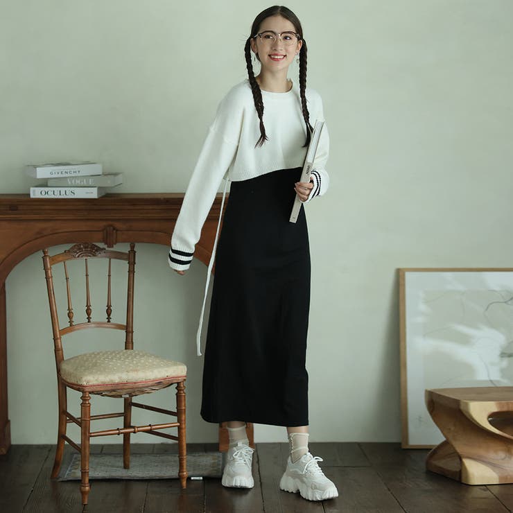 ライン入りショート丈ニット | Girly Doll | 詳細画像17 