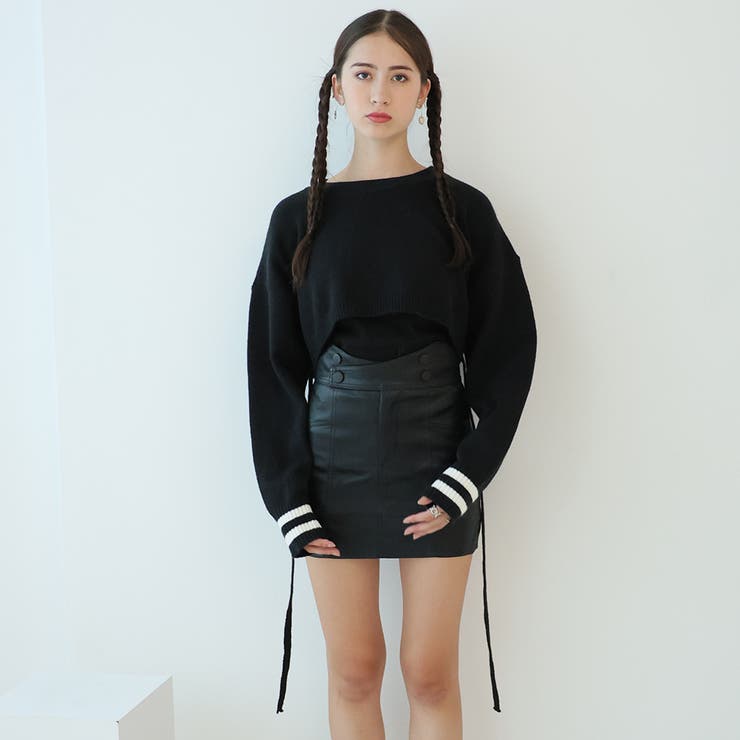 ライン入りショート丈ニット | Girly Doll | 詳細画像22 