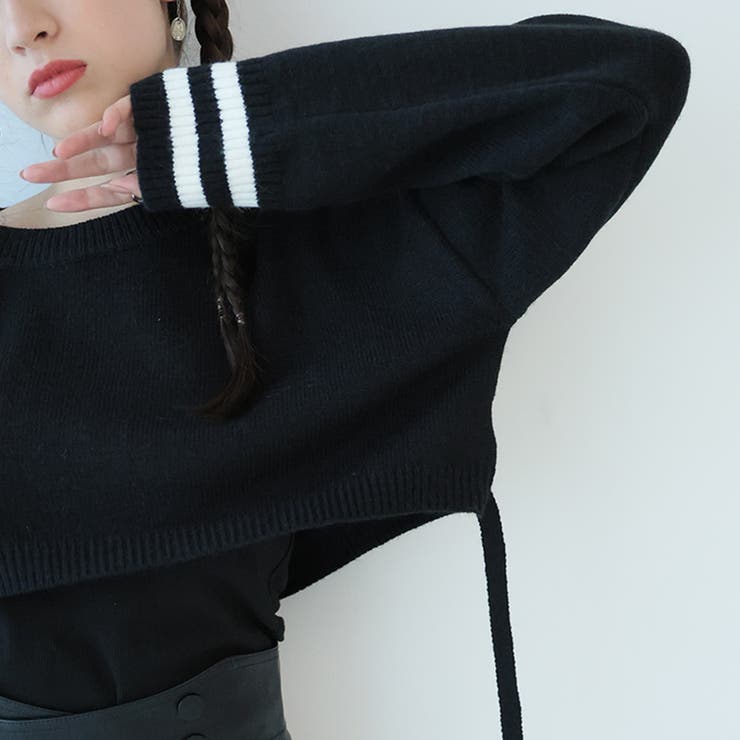 ライン入りショート丈ニット | Girly Doll | 詳細画像25 