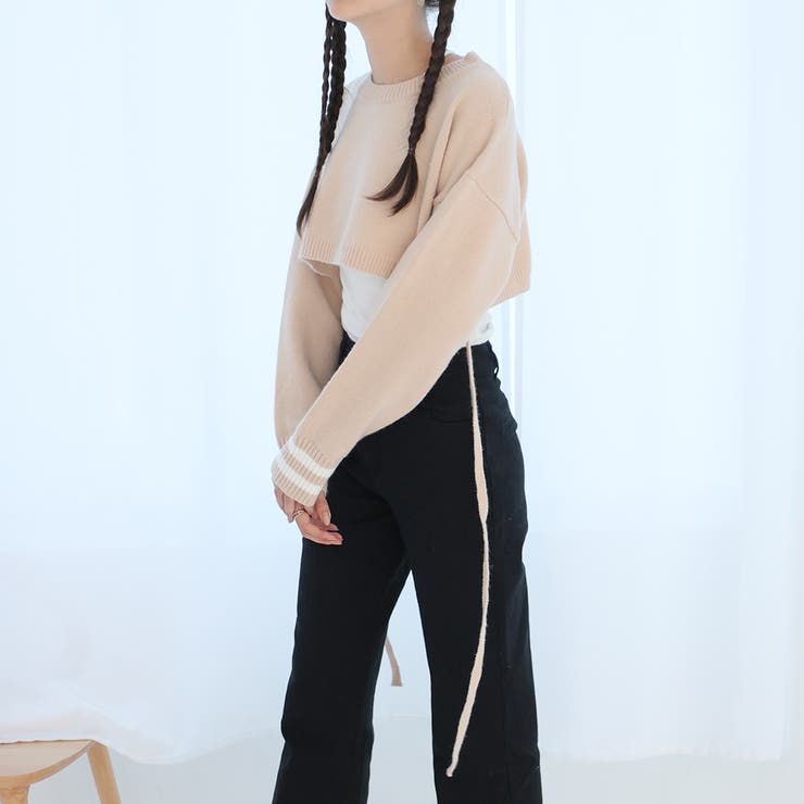 ライン入りショート丈ニット | Girly Doll | 詳細画像29 